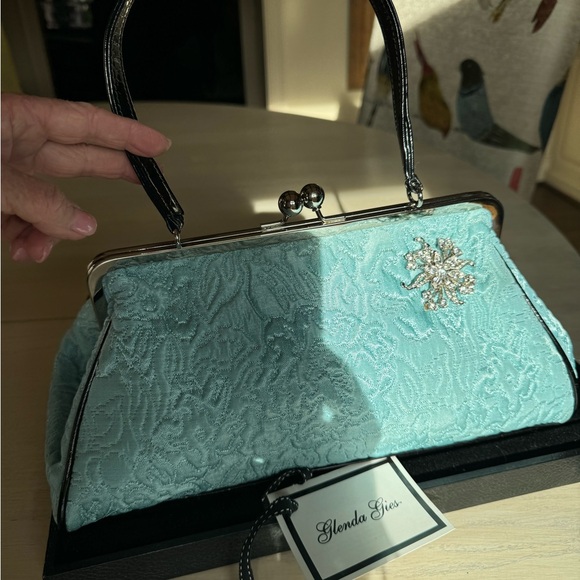 Aqua Glenda Gies quilted bag - Picture 2 of 9